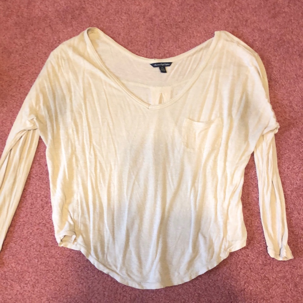 Tan long sleeve tunic with pocket